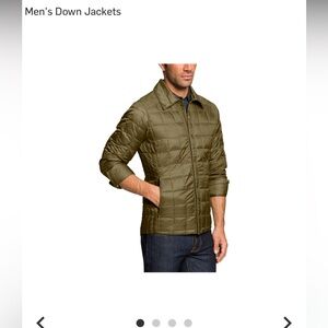 NAU Men’s Down Shirt Jacket Size Medium Black EUC Hiking Outdoor Winter Warm!